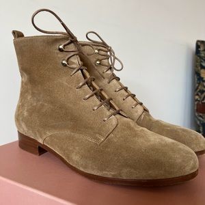 Sézane Eugenie Beige Suede Boot Size 40 EU/9 US
